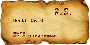 Horti Dávid névjegykártya